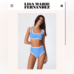 Lisa Marie Fernandez the sailor high waist bikini in azure crepe